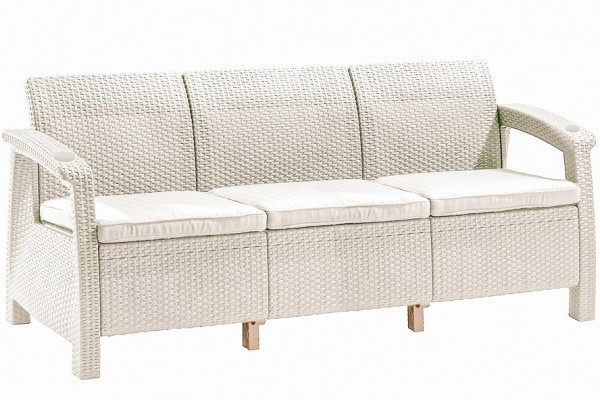 Трёхместный диван  Yalta Sofa 3 Seat белый купить в Серпухове