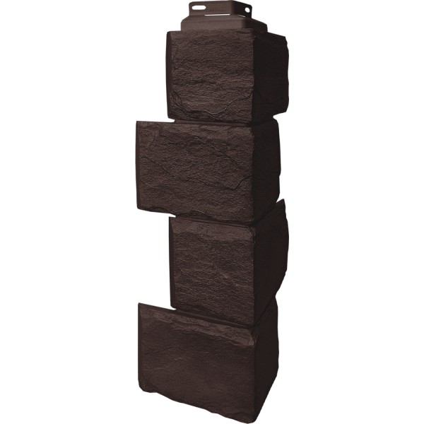 Цокольный сайдинг FineBer – Серия “Камень природный”, Угол наружный Коричневый купить в Серпухове