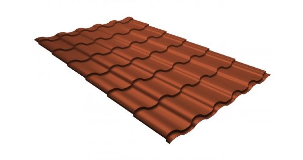 Металлочерепица кредо GL 0,5 GreenСoat Pural RR 750 кирпично-красный (RAL 8004 терракота) купить в Серпухове
