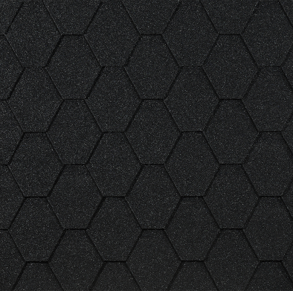 Гибкая черепица EURASIA Docke, Коллекция ШЕСТИГРАННИК Чёрный купить в Серпухове