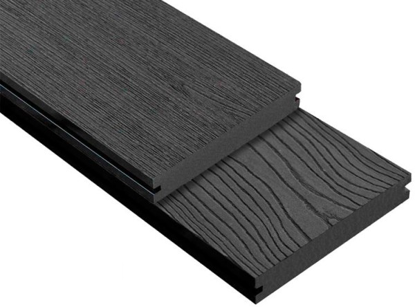 Террасная доска ДПК Outdoor 3D полнотелая STORM/OCEAN BLACK черная купить в Серпухове