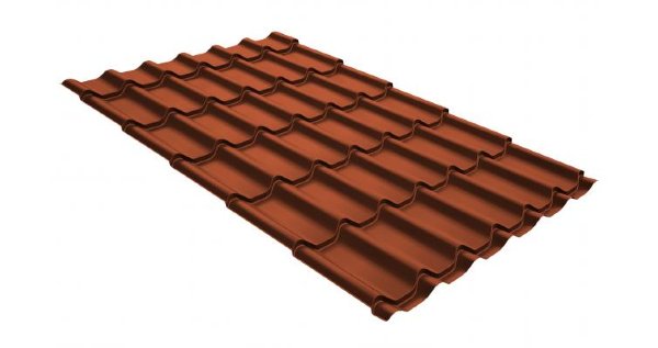 Металлочерепица классик GL 0,5 GreenCoat Pural RR 750 кирпично-красный (RAL 8004 терракота) купить в Серпухове