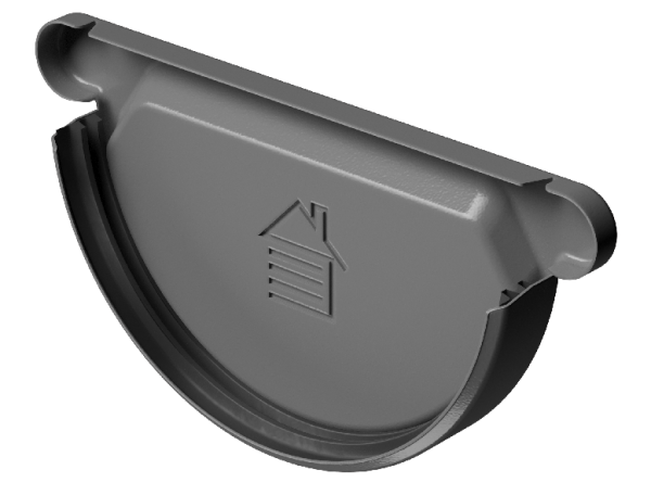 Заглушка желоба D125 Döcke STAL PREMIUM Графит, (RAL 7024) купить в Серпухове