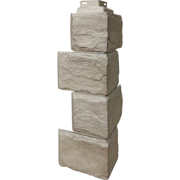 Цокольный сайдинг FineBer – Серия “Камень природный”, Угол наружный Песочный купить в Серпухове