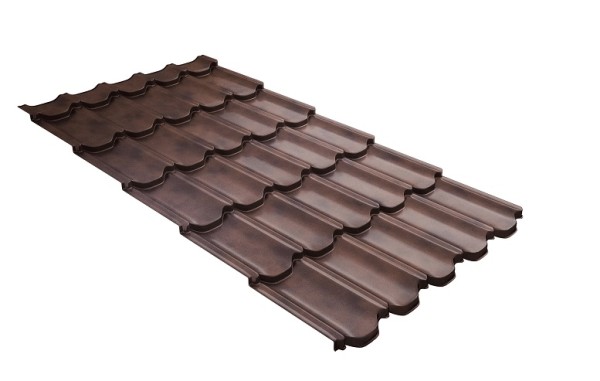 Металлочерепица квинта плюс с  3D резом 0,45 Safari Twincolor Brown купить в Серпухове