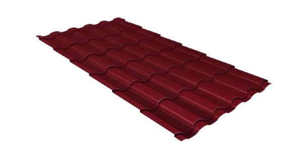 Металлочерепица кредо 0,5 Satin RAL 3005 красное вино купить в Серпухове