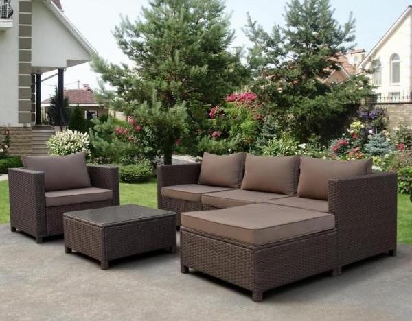 Комплект мебели AFINA плетеной из иск. ротанга YR821A Brown/Beige купить в Серпухове