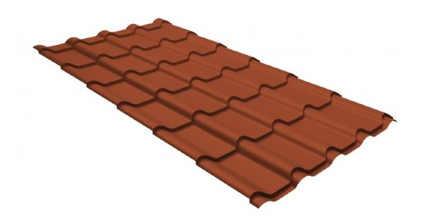 Металлочерепица камея GL 0,5 GreenCoat Pural RR 750 кирпично-красный (RAL 8004 терракота) купить в Серпухове
