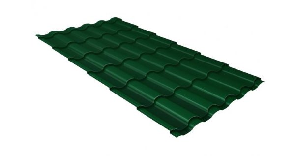 Металлочерепица кредо 0,5 Satin RAL 6005 зеленый мох купить в Серпухове