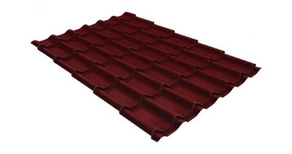 Металлочерепица классик GL 0,5 Velur20 RAL 3005 красное вино купить в Серпухове