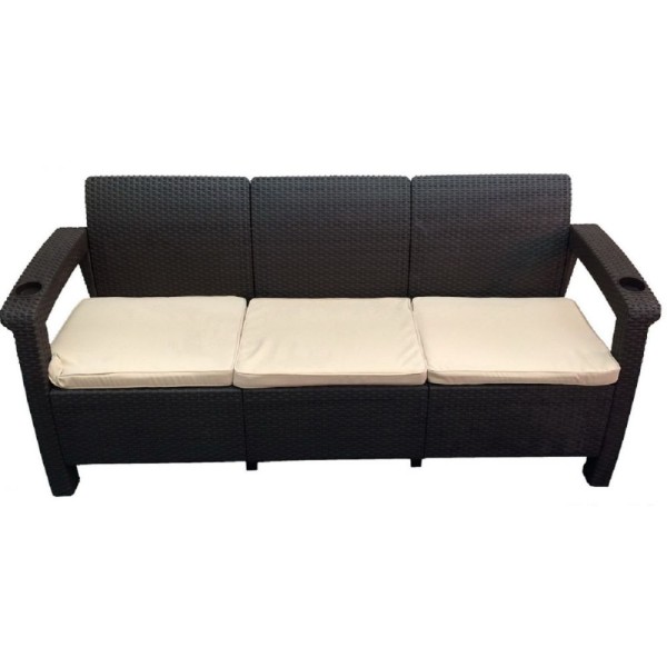 Трёхместный диван  Yalta Sofa 3 Seat венге купить в Серпухове