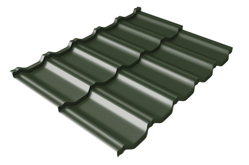 Металлочерепица модульная Квинта Uno Grand Line c 3D резом 0,5 Velur RAL 6020 хромовая зелень купить в Серпухове