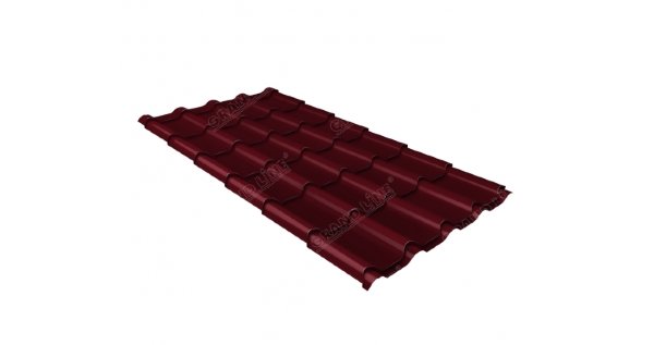 Металлочерепица камея 0,5 Satin RAL 3005 красное вино купить в Серпухове