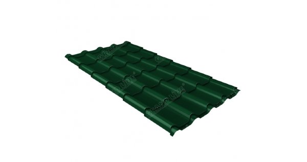 Металлочерепица камея 0,5 Satin RAL 6005 зеленый мох купить в Серпухове