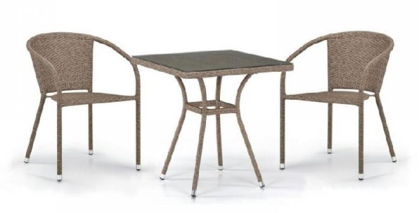 Комплект плетеной мебели AFINA из иск. ротанга T282BNT/Y137C-W56 Light Brown 2Pcs купить в Серпухове