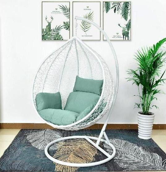 Кресло Подвесное из искусственного ротанга AFM-168A-XL White/Green купить в Серпухове