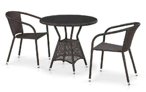 Комплект плетеной мебели AFINA из иск. ротанга T707ANS/Y137C-W53 Brown 2Pcs купить в Серпухове