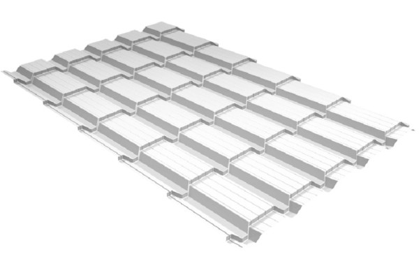 Металлочерепица GL квадро профи 0,5 Satin RAL 9003 сигнальный белый купить в Серпухове