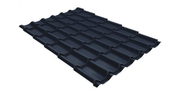 Металлочерепица классик 0,5 Satin RAL 7024 мокрый асфальт купить в Серпухове