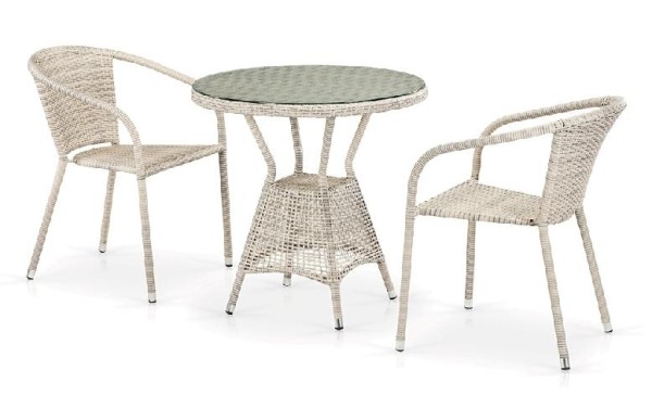 Комплект плетеной мебели AFINA из иск. ротанга T705ANT/Y137C-W85 Latte 2Pcs купить в Серпухове