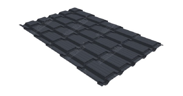 Металлочерепица GL квадро профи 0,5 Satin RAL 7024 мокрый асфальт купить в Серпухове