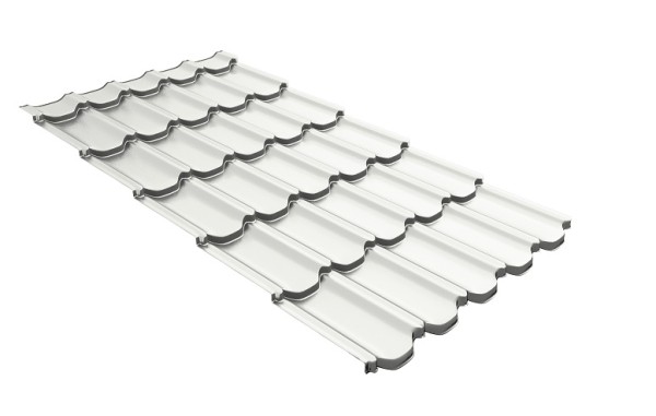 Металлочерепица квинта плюс с 3D резом 0,5 Satin RAL 9003 сигнальный белый купить в Серпухове