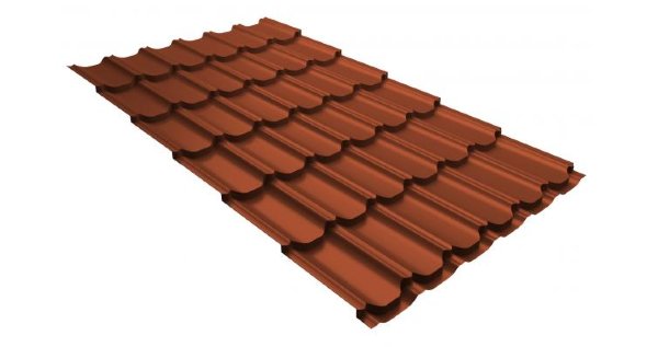 Металлочерепица квинта плюс 0,5 GreenCoat Pural RR 750 кирпично-красный (RAL 8004 терракота) купить в Серпухове